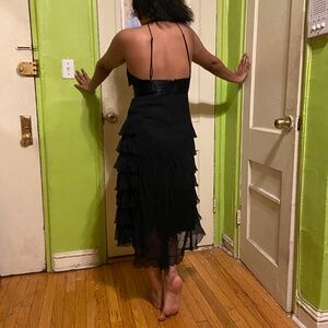 Ethereal Silk Flutter Backless Plunge Gown